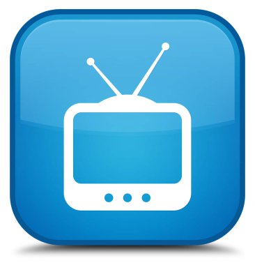 TV kutsal kişilerin resmi özel camgöbeği mavi kare düğme