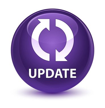 Güncelleştirme camsı mor yuvarlak düğmesi