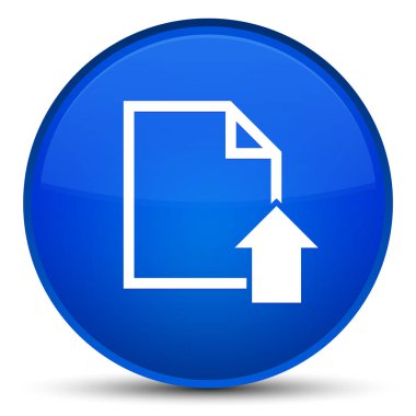 Belge simgesi özel mavi yuvarlak düğmesini upload