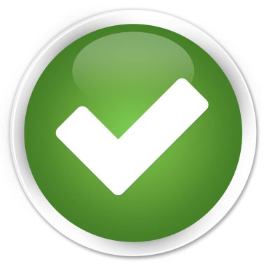 Simge sigorta primi yumuşak yeşil yuvarlak düğmeye doğrulamak