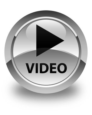 Video parlak beyaz yuvarlak düğmesi