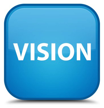 Vizyon özel camgöbeği mavi kare düğme