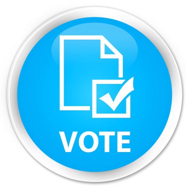 Oy (anket simgesi) sigorta primi camgöbeği mavi yuvarlak düğmesi