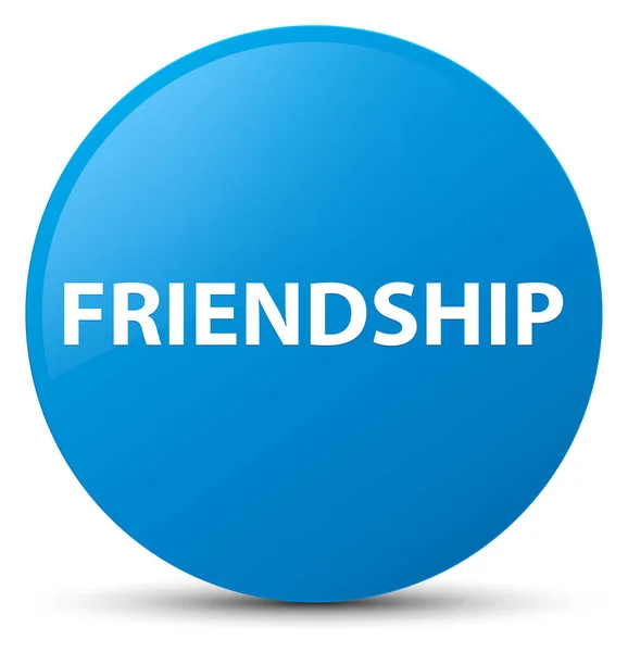 Amizade ciano botão redondo azul — Fotografia de Stock