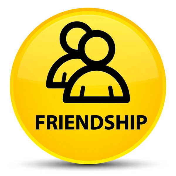 Barátság (csoport ikon) különleges sárga kerek gomb — Stock Fotó