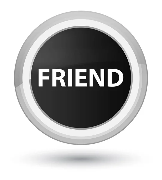 Przyjaciel prime czarny okrągły przycisk — Zdjęcie stockowe