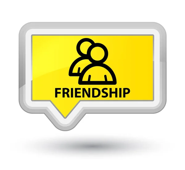 Friendship (group icon) prime yellow banner button — Stock Photo, Image