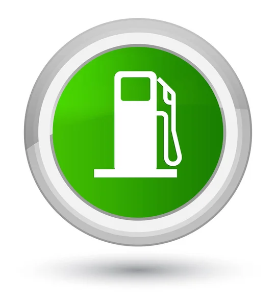 Fuel dispenser icon prime green round button — Stock Photo, Image