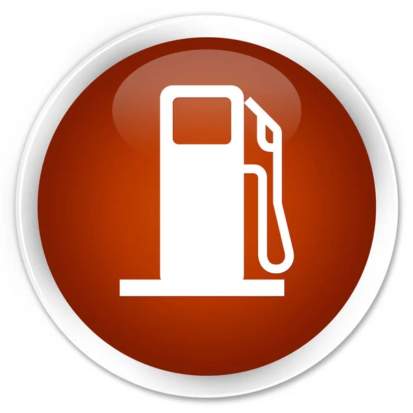 Tankstellensymbol Premium brauner runder Knopf — Stockfoto