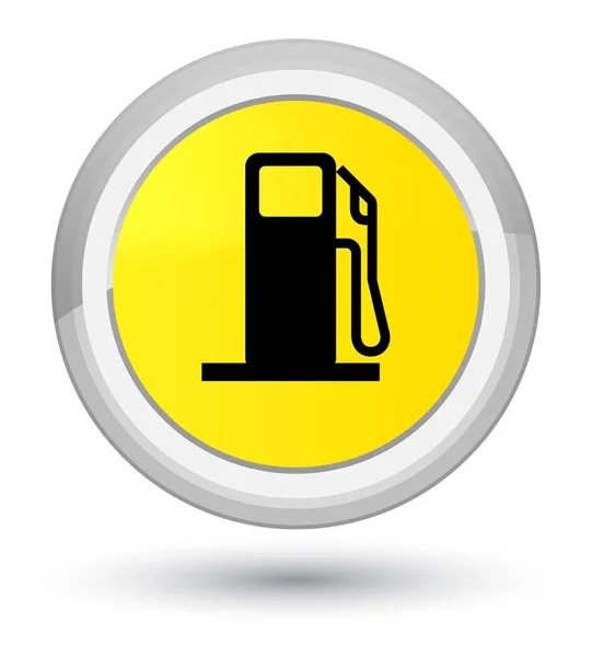 Fuel dispenser ikonen prime gula runda knappen — Stockfoto