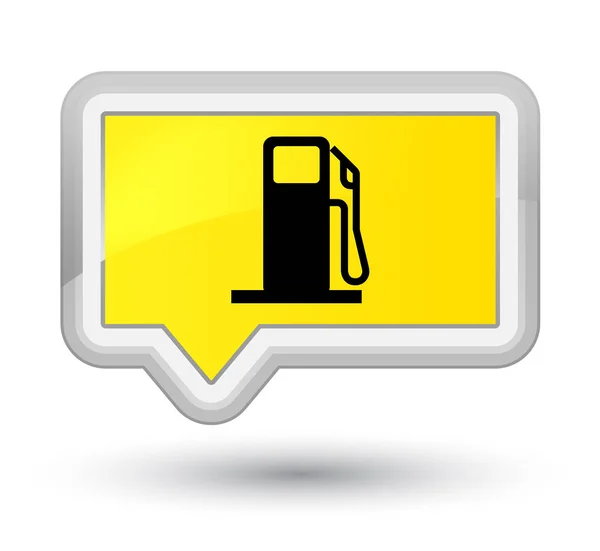 Icono del dispensador de combustible botón de bandera amarillo primo — Foto de Stock