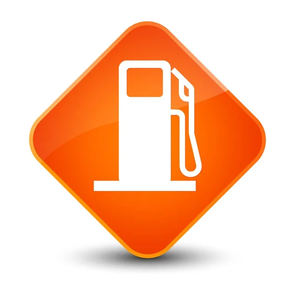 Ícone distribuidor de combustível elegante botão de diamante laranja — Fotografia de Stock