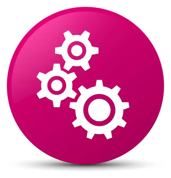 Zařízení ikonu růžové kulaté tlačítko — Stock fotografie