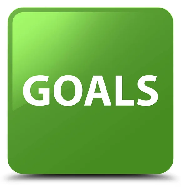 Goals soft green square button — Stock Photo, Image