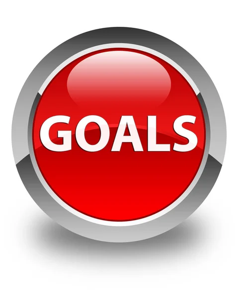 Goals glossy red round button — Stock Photo, Image