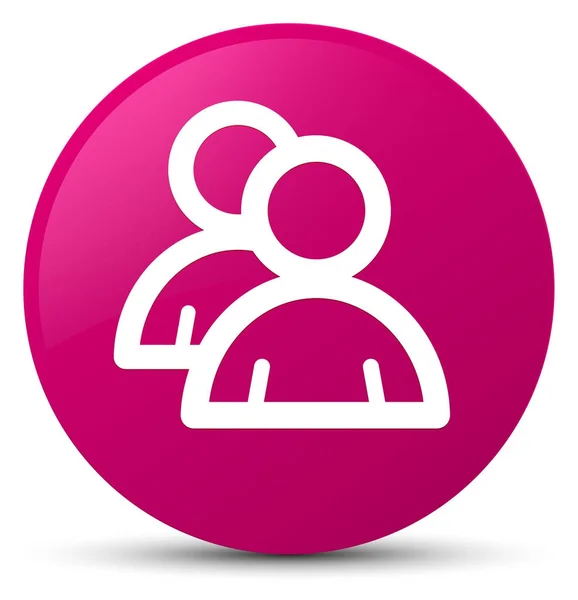 Icono de grupo botón redondo rosa —  Fotos de Stock