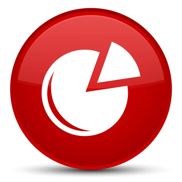 グラフ アイコン特別な赤い丸ボタン — ストック写真