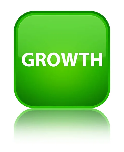 Speciální zelené čtvercové tlačítko růstu — Stock fotografie