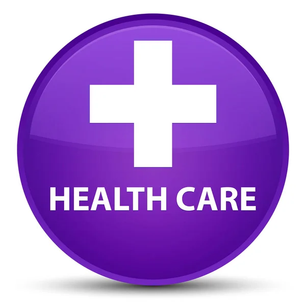 Health care (plus sign) special purple round button — Stock Photo, Image