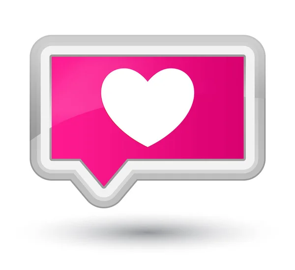 Coração ícone prime rosa banner botão — Fotografia de Stock
