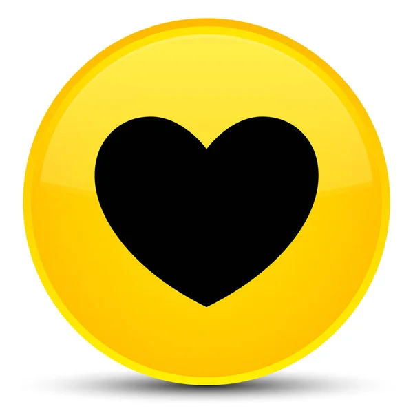 Heart icon special yellow round button — Stock Photo, Image