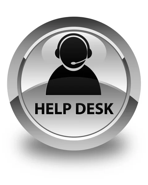 Escritorio de ayuda (icono de atención al cliente) botón redondo blanco brillante —  Fotos de Stock