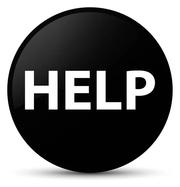Ayuda botón redondo negro —  Fotos de Stock