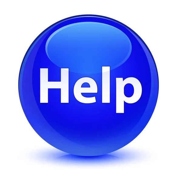 Help glassy blue round button — Stock Photo, Image