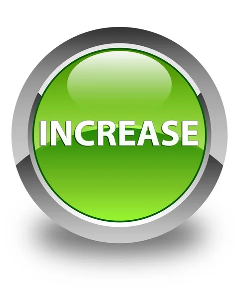 Increase glossy green round button — Stock Photo, Image