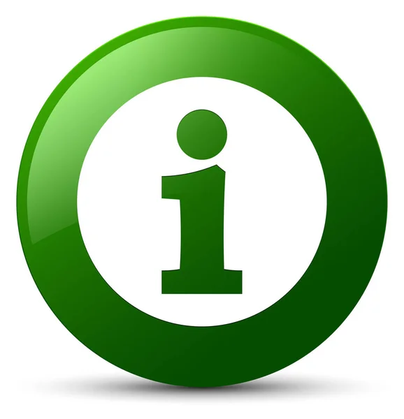 Info pictogram groen ronde knop — Stockfoto