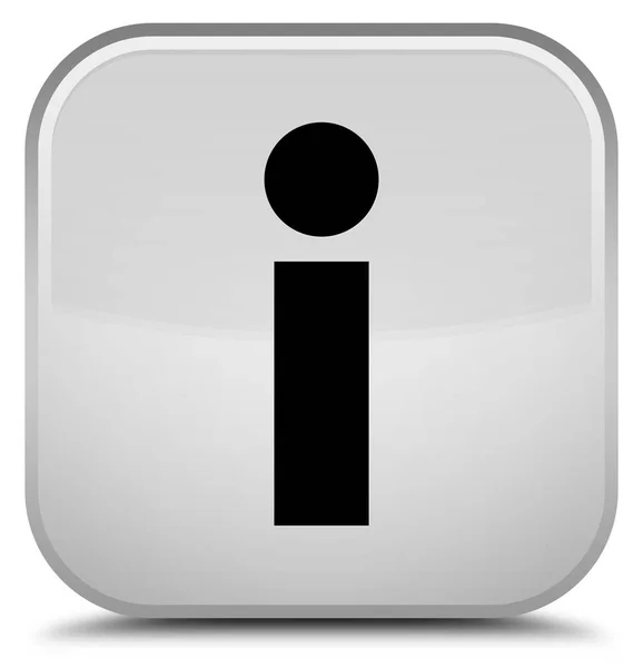 Info icône spéciale bouton carré blanc — Photo