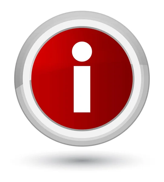 Info ikon elsődleges piros kerek gomb — Stock Fotó