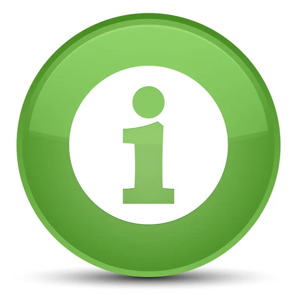 Pictogram speciale zachte groene ronde infoknop — Stockfoto