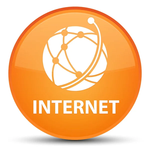 Internet (global network icon) special orange round button — Stock Photo, Image