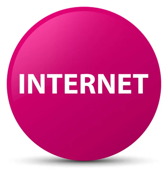 Pulsante rotondo rosa Internet — Foto Stock