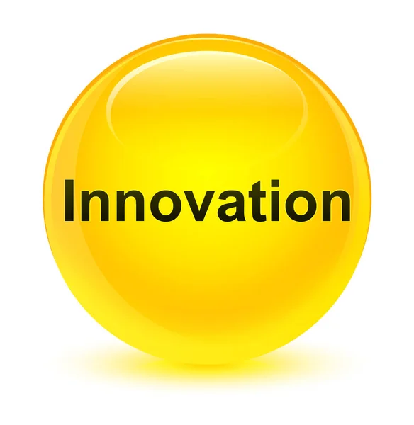 Inovação botão redondo amarelo vítreo — Fotografia de Stock