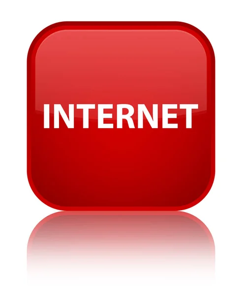 Internet botón cuadrado rojo especial — Foto de Stock