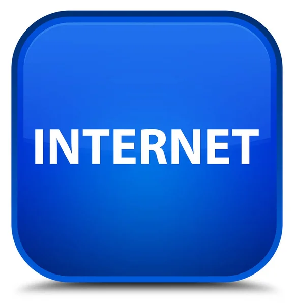 Specjalny niebieski przycisk kwadratowy Internet — Zdjęcie stockowe
