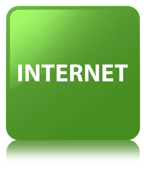 Internet bouton carré vert doux — Photo