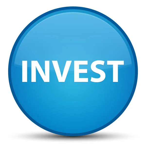 Invest különleges cián kék kerek gomb — Stock Fotó