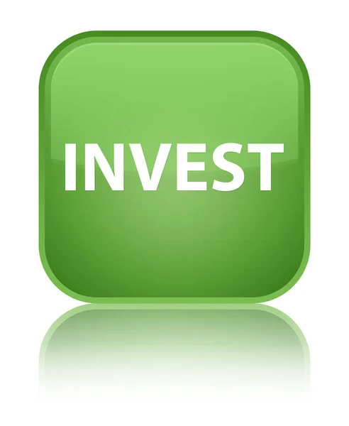 Investire speciale pulsante quadrato verde morbido — Foto Stock