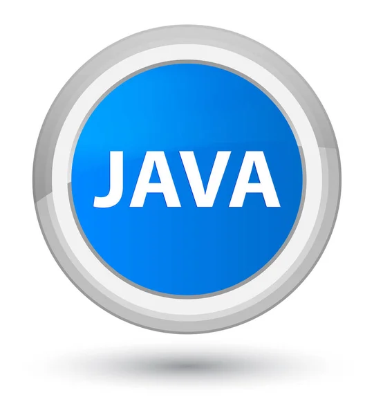 Java prime cyan blue round button — Stock Photo, Image