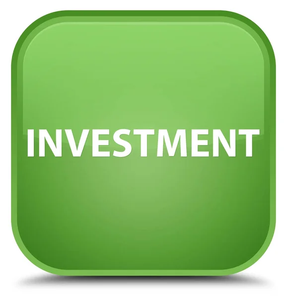 Inwestycji specjalny miękki zielony przycisk kwadratowy — Zdjęcie stockowe