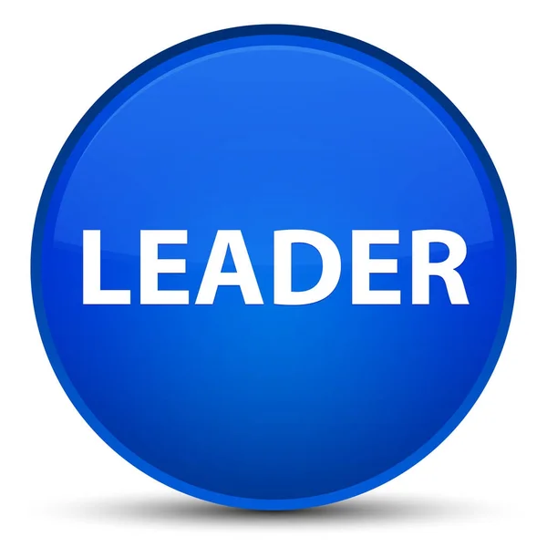 Ledare speciella blå runda knappen — Stockfoto