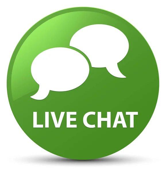 Chat ao vivo botão redondo verde suave — Fotografia de Stock