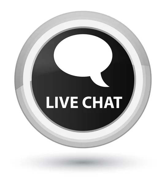 Livechat: eerste zwarte ronde knop — Stockfoto