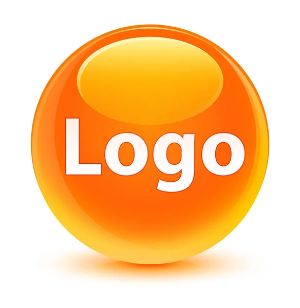 Υαλώδη πορτοκαλί στρογγυλό κουμπί λογότυπο — Φωτογραφία Αρχείου