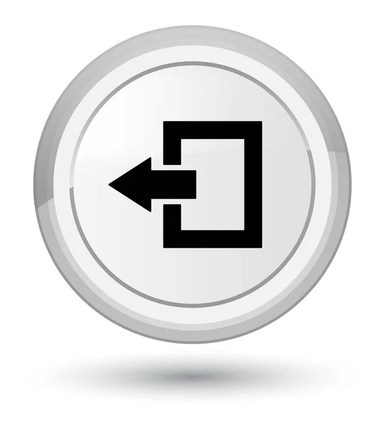 Logout pictogram prime witte, ronde knop — Stockfoto