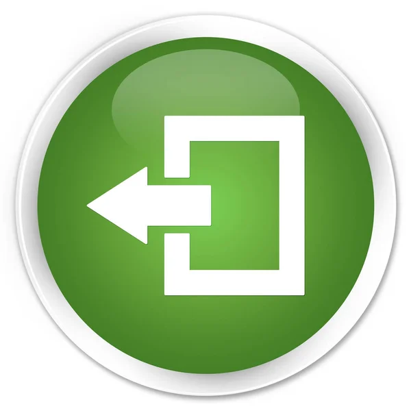 Logout icon premium soft green round button — Stock Photo, Image