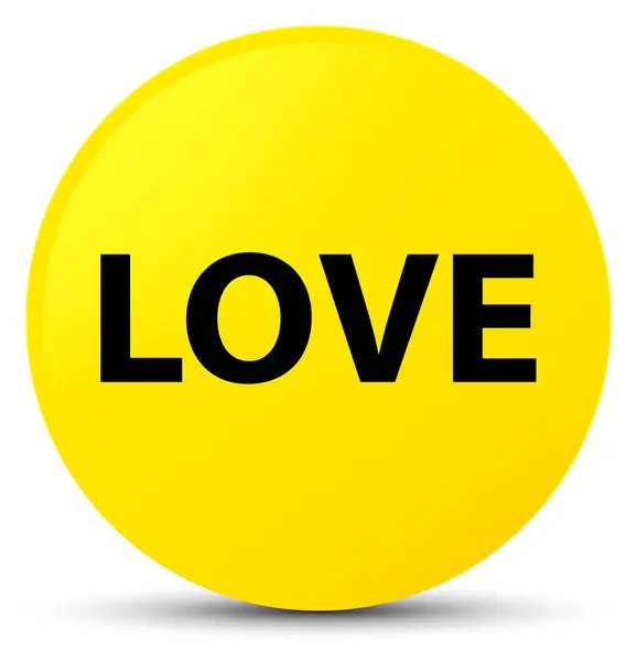Láska žluté kulaté tlačítko — Stock fotografie